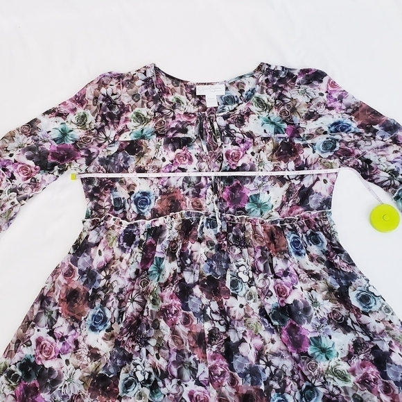 NWOT Jessica Simpson Maternity Floral Semi Sheer Peasant Blouse - Picture 6 of 11
